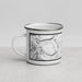 Left View Custom Three Sisters Oregon Map Enamel Mug in Classic