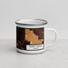 Right View Custom Three Sisters Oregon Map Enamel Mug in Ember
