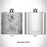 Rendered View of Three Sisters Oregon Map Engraving on 6oz Stainless Steel Flask