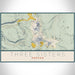 Three Sisters Oregon Map Print Landscape Orientation in Woodblock Style With Shaded Background