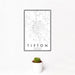 12x18 Tifton Georgia Map Print Portrait Orientation in Classic Style With Small Cactus Plant in White Planter