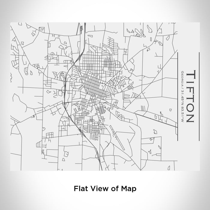 Rendered View of Tifton Georgia Map Engraving on 20oz Stainless Steel Insulated Bottle with Bamboo Top in White