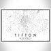 Tifton Georgia Map Print Landscape Orientation in Classic Style With Shaded Background