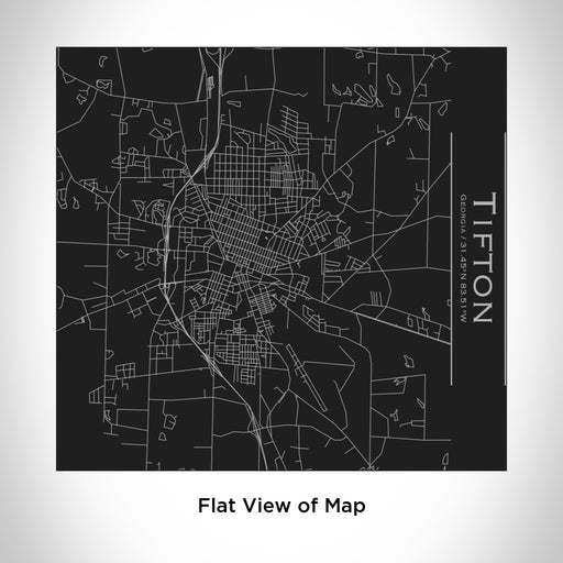 Rendered View of Tifton Georgia Map Engraving on 17oz Stainless Steel Insulated Tumbler in Black