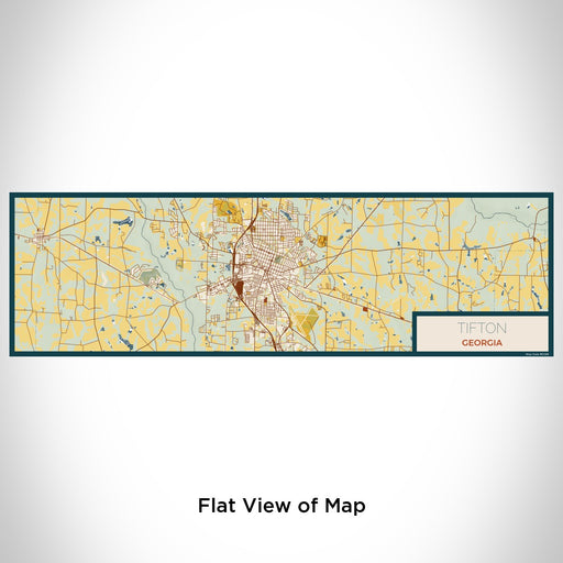 Flat View of Map Custom Tifton Georgia Map Enamel Mug in Woodblock