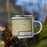 Right View Custom Tifton Georgia Map Enamel Mug in Woodblock on Grass With Trees in Background