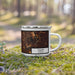 Right View Custom Tigard Oregon Map Enamel Mug in Ember on Grass With Trees in Background