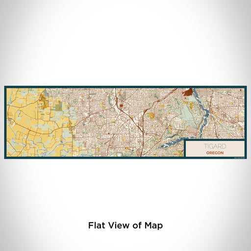 Flat View of Map Custom Tigard Oregon Map Enamel Mug in Woodblock