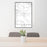 24x36 Tillamook Oregon Map Print Portrait Orientation in Classic Style Behind 2 Chairs Table and Potted Plant