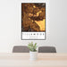 24x36 Tillamook Oregon Map Print Portrait Orientation in Ember Style Behind 2 Chairs Table and Potted Plant