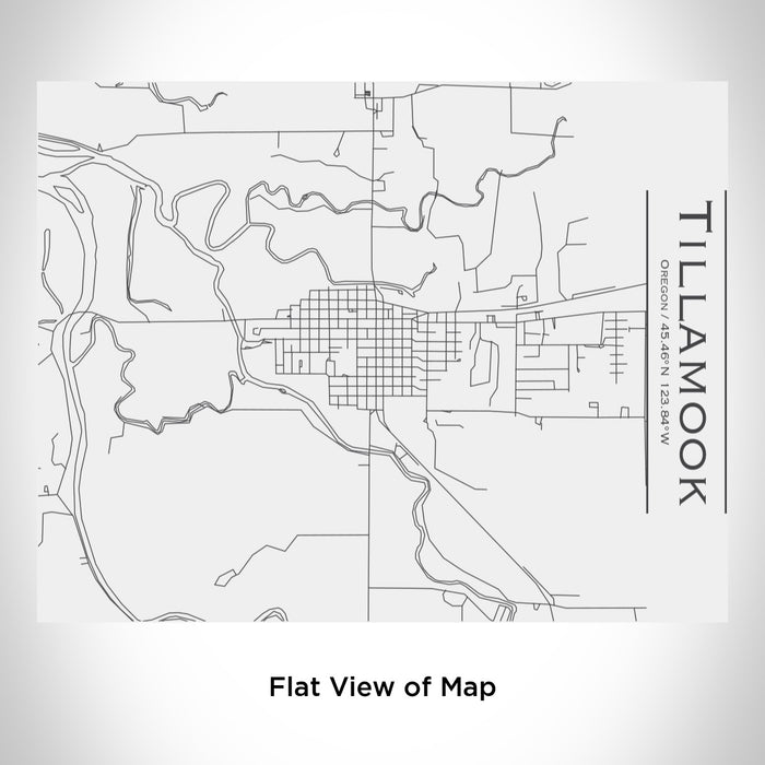 Rendered View of Tillamook Oregon Map Engraving on 20oz Stainless Steel Insulated Bottle with Bamboo Top in White