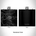Rendered View of Tillamook Oregon Map Engraving on 6oz Stainless Steel Flask in Black