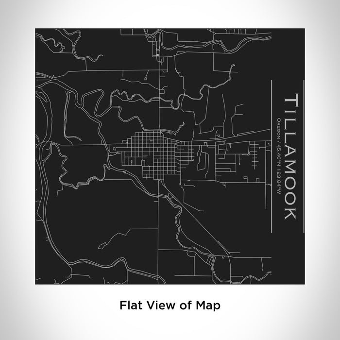 Rendered View of Tillamook Oregon Map Engraving on 17oz Stainless Steel Insulated Tumbler in Black