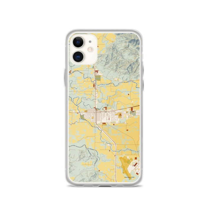 Custom iPhone 11 Tillamook Oregon Map Phone Case in Woodblock