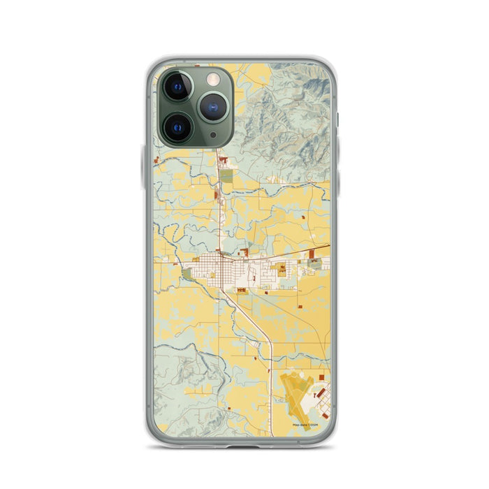 Custom iPhone 11 Pro Tillamook Oregon Map Phone Case in Woodblock