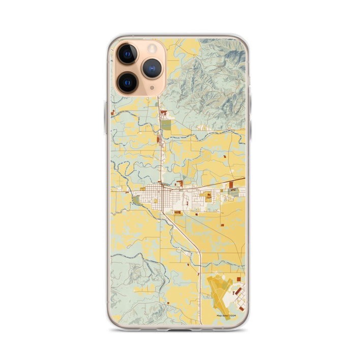 Custom iPhone 11 Pro Max Tillamook Oregon Map Phone Case in Woodblock
