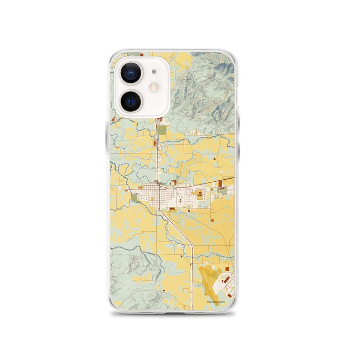 Custom iPhone 12 Tillamook Oregon Map Phone Case in Woodblock