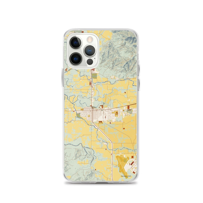 Custom iPhone 12 Pro Tillamook Oregon Map Phone Case in Woodblock