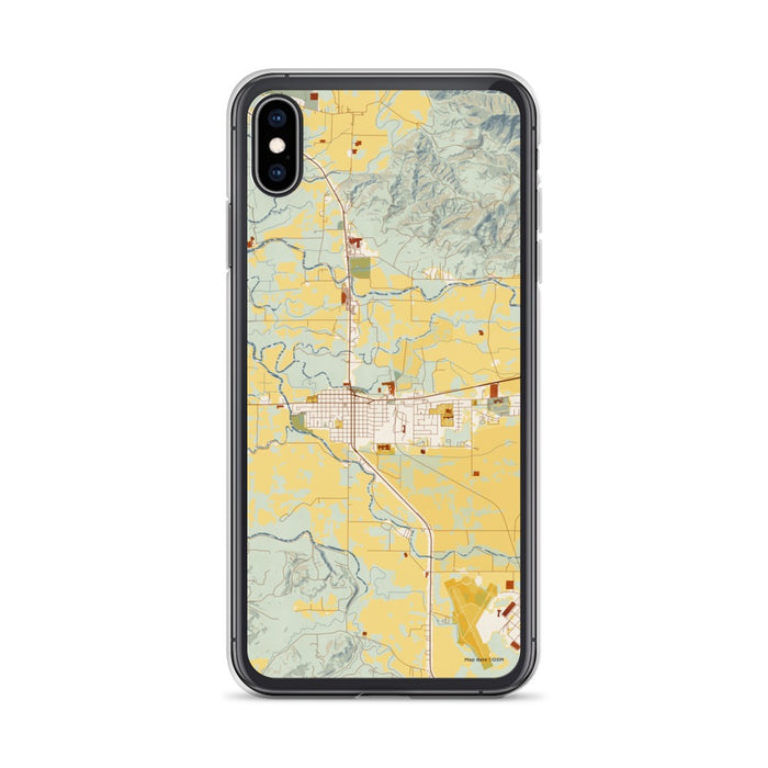 Custom iPhone XS Max Tillamook Oregon Map Phone Case in Woodblock