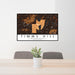 24x36 Timms Hill Wisconsin Map Print Lanscape Orientation in Ember Style Behind 2 Chairs Table and Potted Plant