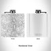 Rendered View of Timms Hill Wisconsin Map Engraving on 6oz Stainless Steel Flask in White
