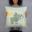 Person holding 18x18 Custom Timms Hill Wisconsin Map Throw Pillow in Woodblock