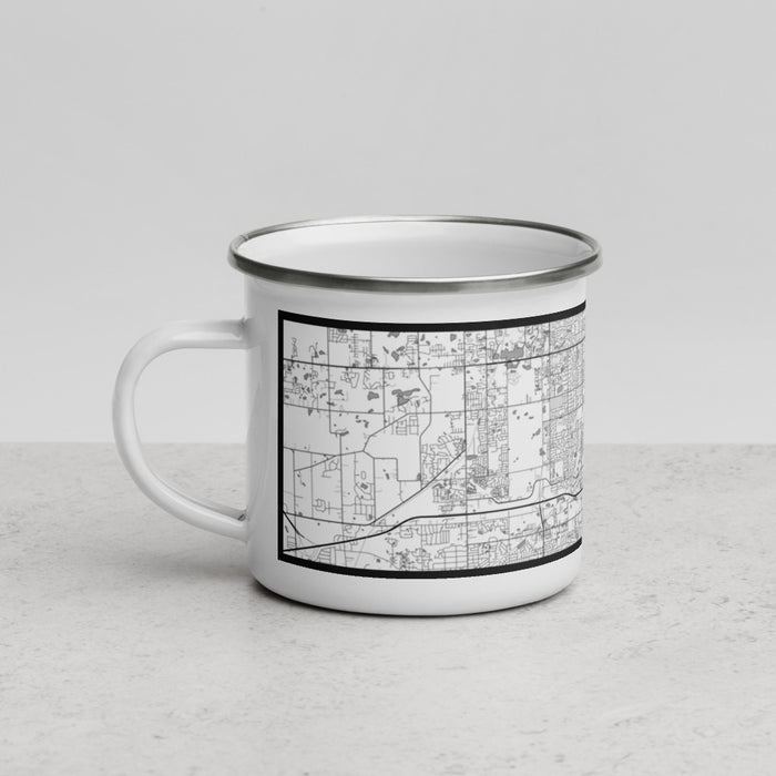 Left View Custom Tinley Park Illinois Map Enamel Mug in Classic