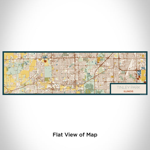 Flat View of Map Custom Tinley Park Illinois Map Enamel Mug in Woodblock