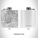 Rendered View of Titcomb Basin Wyoming Map Engraving on 6oz Stainless Steel Flask in White