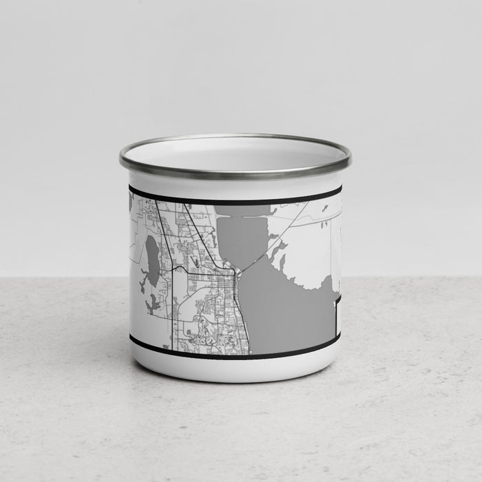 Front View Custom Titusville Florida Map Enamel Mug in Classic