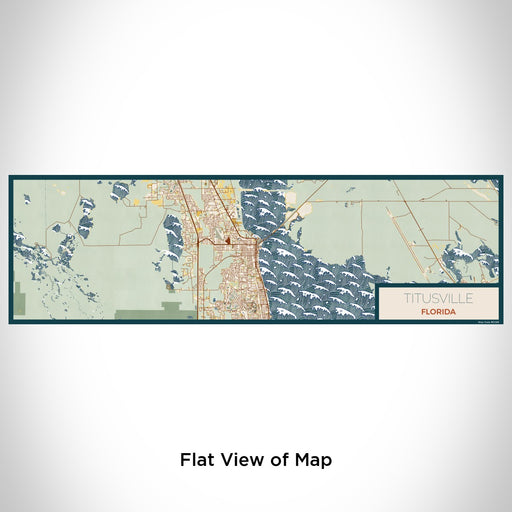 Flat View of Map Custom Titusville Florida Map Enamel Mug in Woodblock