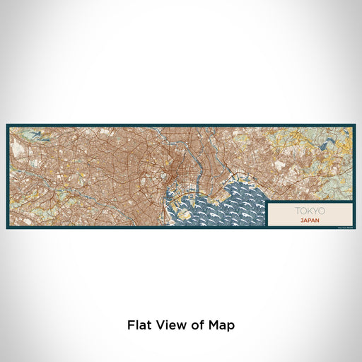 Flat View of Map Custom Tokyo Japan Map Enamel Mug in Woodblock