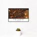12x18 Toledo Ohio Map Print Landscape Orientation in Ember Style With Small Cactus Plant in White Planter