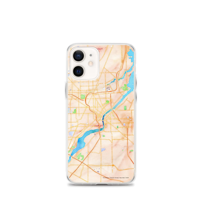 Custom Toledo Ohio Map iPhone 12 mini Phone Case in Watercolor
