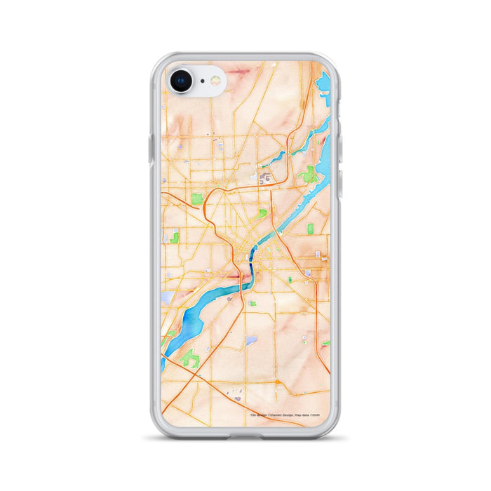 Custom Toledo Ohio Map iPhone SE Phone Case in Watercolor