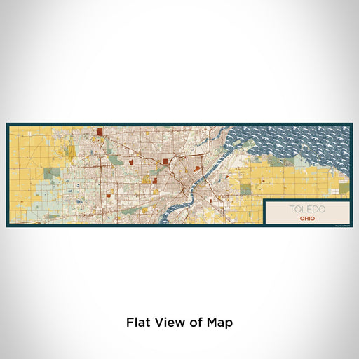 Flat View of Map Custom Toledo Ohio Map Enamel Mug in Woodblock