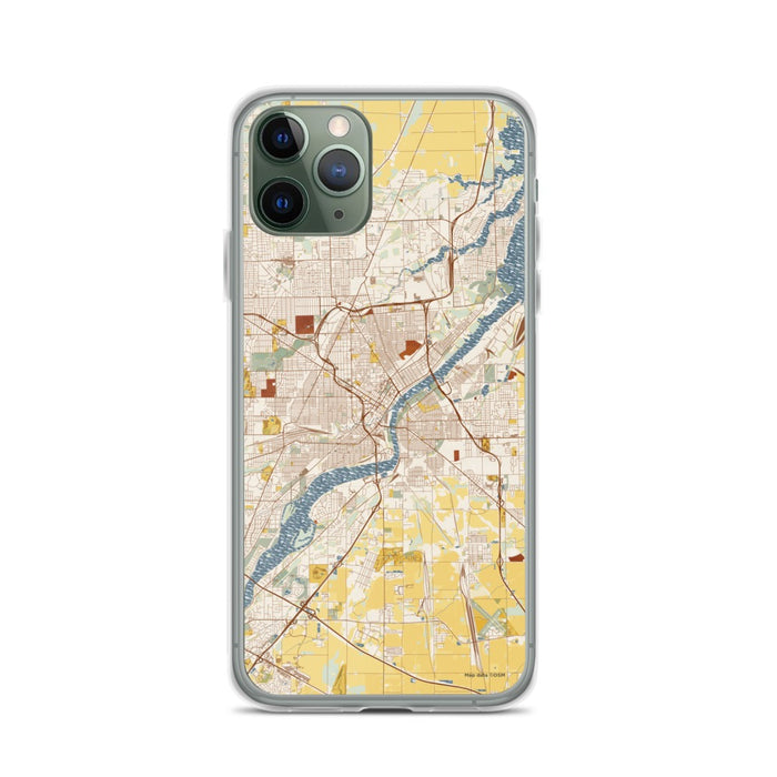Custom Toledo Ohio Map Phone Case in Woodblock
