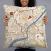 Person holding 22x22 Custom Toledo Ohio Map Throw Pillow in Woodblock