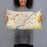 Person holding 20x12 Custom Toledo Ohio Map Throw Pillow in Woodblock