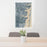 24x36 Toms River New Jersey Map Print Portrait Orientation in Afternoon Style Behind 2 Chairs Table and Potted Plant
