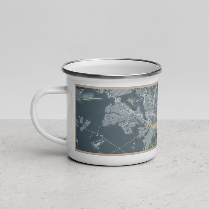Left View Custom Toms River New Jersey Map Enamel Mug in Afternoon