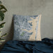 Custom Toms River New Jersey Map Throw Pillow in Afternoon on Bedding Against Wall