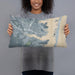 Person holding 20x12 Custom Toms River New Jersey Map Throw Pillow in Afternoon