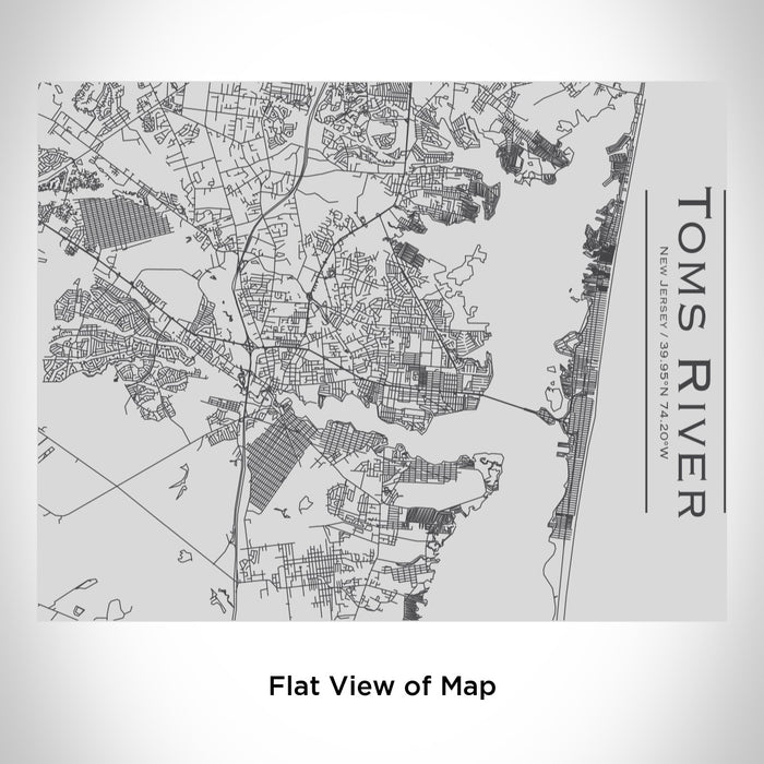 Rendered View of Toms River New Jersey Map Engraving on 20oz Stainless Steel Insulated Bottle with Bamboo Top