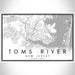 Toms River New Jersey Map Print Landscape Orientation in Classic Style With Shaded Background