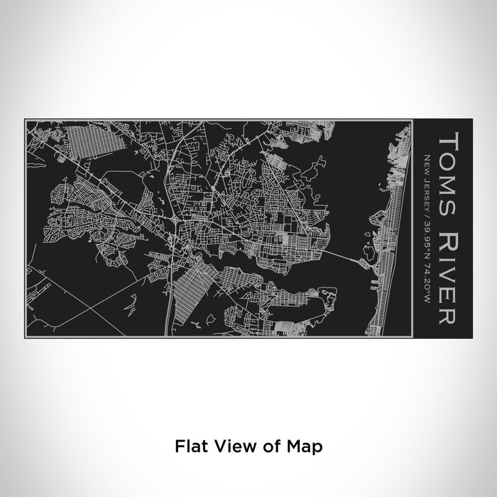 Rendered View of Toms River New Jersey Map Engraving on 17oz Stainless Steel Insulated Cola Bottle in Black