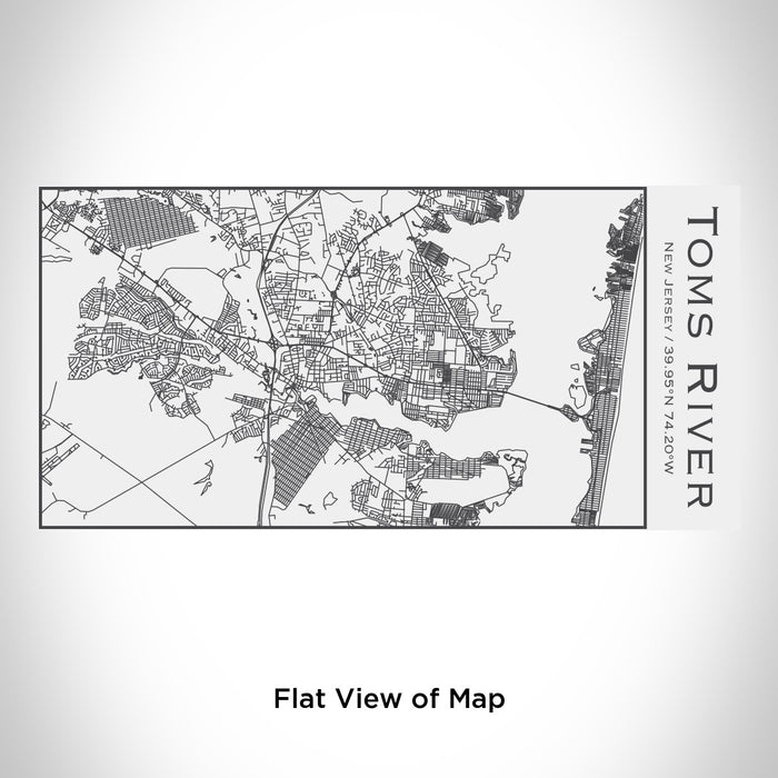 Rendered View of Toms River New Jersey Map Engraving on 17oz Stainless Steel Insulated Cola Bottle in White