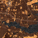 Toms River New Jersey Map Print in Ember Style Zoomed In Close Up Showing Details