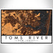 Toms River New Jersey Map Print Landscape Orientation in Ember Style With Shaded Background