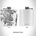 Rendered View of Toms River New Jersey Map Engraving on 6oz Stainless Steel Flask in White